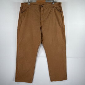 古着 ディッキーズ Dickies ワークパンツ ダック ペインターパンツ 大きいサイズ ワンポイントロゴ w42 L32 ブラウン系 メンズ 【中古】