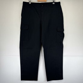 古着 ディッキーズ Dickies ワークパンツ カーゴ ワンポイントロゴ 大きいサイズ w40 L32 ブラック メンズ 【中古】