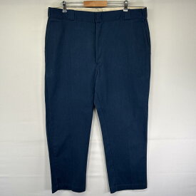 古着 ディッキーズ Dickies USA製 ワークパンツ ストレート タロンジップ チノパン ジッパーフライ 作業着 w42 L30 ネイビー メンズ 【中古】