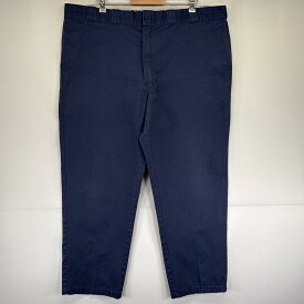 古着 ディッキーズ Dickies ワークパンツ 874 大きいサイズ テーパード チノパン 長ズボン ワンポイントロゴ w46 L32 ネイビー メンズ 【中古】