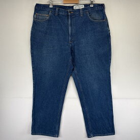 古着 カーハート Carhartt デニムパンツ ワーク 5ポケット ジーンズ ジーパン 大きいサイズ テーパード w42 L30 ブルー メンズ 【中古】