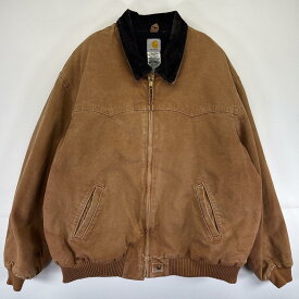 古着 カーハート Carhartt ワークジャケット ダック サンタフェジャケット 大きいサイズ ワンポイントロゴ 3XL ブラウン系 メンズ 【中古】