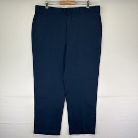 古着 90's/90年代 ディッキーズ Dickies USA製 ワークパンツ チノパン タロンジップ 42TALON 大きいサイズ w40 L30 ネイビー 無地 メンズ 【中古】