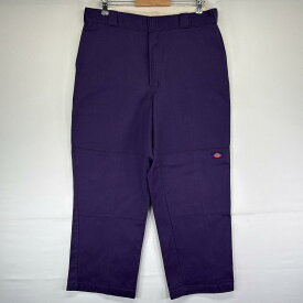 古着 90's/90年代 ディッキーズ Dickies ワークパンツ ダブルニー ワンポイントロゴ IDEALジップ w36 L30 パープル メンズ 【中古】