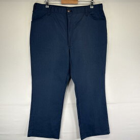 古着 80's/80年代 ヴィンテージ ディッキーズ Dickies USA製 ワークパンツ フレア 大きいサイズ ジップフライ タロンジップ w42 L31 ネイビー メンズ 【中古】