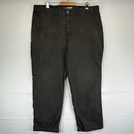 古着 カーハート Carhartt ワークパンツ ダック リラックスフィット 大きいサイズ ワンポイントロゴ w44 L32 ダークグレー系 メンズ 【中古】