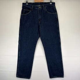 古着 ラングラー Wrangler デニムパンツ ジーンズ ジーパン 5ポケット 長ズボン ストレート ワンポイントロゴ w34 L30 ブルー系 メンズ 【中古】