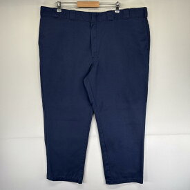 古着 ディッキーズ Dickies ワークパンツ 874 テーパード チノパン ワンポイントロゴ 長ズボン ジッパーフライ ネイビー メンズ 【中古】