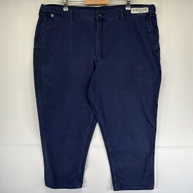 古着 カーハート Carhartt ワークパンツ チノパン 作業着 ジッパーフライ ワンポイントロゴ 長ズボン w44 L28 ネイビー メンズ 【中古】