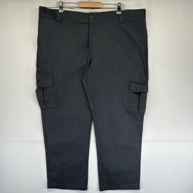 古着 ディッキーズ Dickies ワークパンツ カーゴ ジッパーフライ ワンポイントロゴ 作業着 w44 L30 グレー メンズ 【中古】
