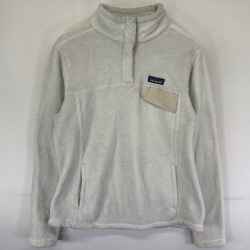 古着 パタゴニア patagonia スナップTフリースジャケット トレーナー ハーフボタン ワンポイント ポーラテック L ホワイト レディース 【中古】