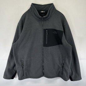 古着 ザ・ノースフェイス THE NORTH FACE フリースジャケット ボア 胸ポケット フルジップ ワンポイントロゴ XXL グレー メンズ 【中古】