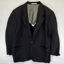 古着 ヒューゴボス HUGO BOSS イタリア製 テーラードジャケット ブレザー スーツ リネン ブラック メンズ 【中古】