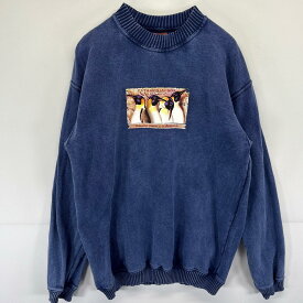 古着 WORLD’S END PATAGONIA スウェット トレーナー ペンギンプリント アニマル クルーネック L ネイビー系 メンズ 【中古】