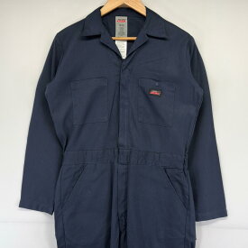 古着 ディッキーズ Dickies 長袖つなぎ オールインワン ワーク ワンポイントロゴ S ネイビー メンズ 【中古】