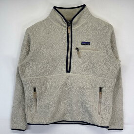 古着 パタゴニア patagonia フリースジャケット ハーフジップ プルオーバー アウトドア ワンポイントロゴ L ベージュ メンズ 【中古】