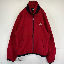 古着 ザ・ノースフェイス THE NORTH FACE フルジップフリースジャケット ワンポイントロゴ刺繍 アウトドア レッド メンズ 【中古】
