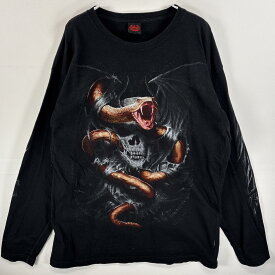 古着 カーハート Carhartt 長袖Tシャツ ワンポイント ロゴ 肉厚 大きいサイズ 3XLTALL ネイビー 無地 メンズ 【中古】