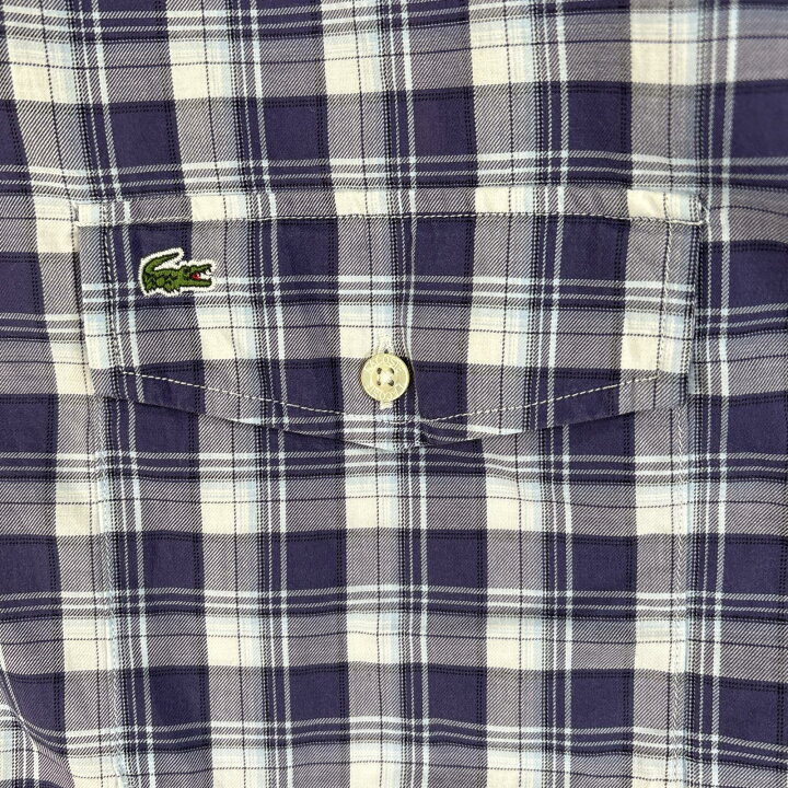 楽天市場】古着 ラコステ LACOSTE 長袖シャツ チェック ワンポイント 