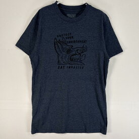 古着 パタゴニア patagonia 半袖Tシャツ プリント アニマル クルーネック S ネイビー 無地 メンズ 【中古】