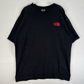 古着 ザ・ノースフェイス THE NORTH FACE 半袖Tシャツ 両面 プリント ロゴ 肉厚 クルーネック L ブラック 無地 メンズ 【中古】