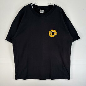 古着 チャンピオン Champion 半袖Tシャツ 両面プリント ロゴ 肉厚 L ブラック 無地 メンズ 【中古】