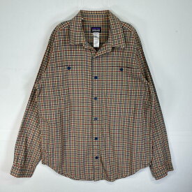 古着 パタゴニア patagonia 長袖シャツ チェック ワンポイント　ロゴ 胸ポケット M ベージュ系 マルチカラー メンズ 【中古】
