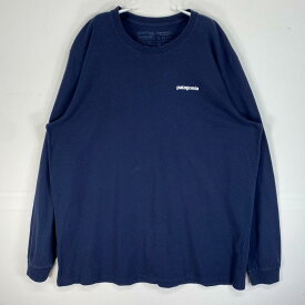 古着 パタゴニア patagonia 長袖Tシャツ アウトドア ロゴ 大きいサイズ　肉厚 XXL ネイビー 両面プリント メンズ 【中古】