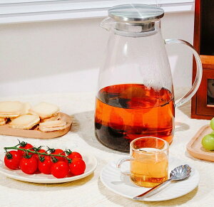 ティーポット 耐熱ガラス 麦茶ポット ガラスピッチャー ガラスケトル 直火 耐熱ガラスポット 1.5リットル 直火電気ケトル対応 ホウケイ酸ガラス ピッチャー ステンレス茶こし一体型蓋 1500ML