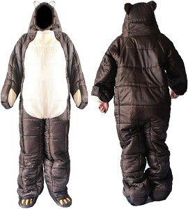 るあったか寝袋 人型寝袋 寝袋 クマ クマ着る寝袋 動ける寝袋 歩ける 寝袋 水洗い可 保温 あったか ポカポカ キャンプ 釣り 登山 車中泊 防災 防寒グッズ 男女兼用 冬用