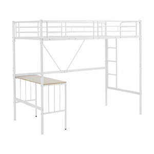 ロフトベッド パイプベッド シングル ベッド デスク付 シングルベッド 2段ベッド 木 収納 北欧風 子供部屋 送料無料 スチール 耐震 ベッド