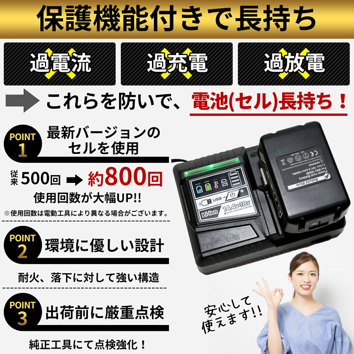 楽天市場】日立 HiKOKI ハイコーキ バッテリー18V 6.0Ah 交換 