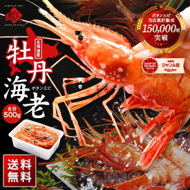 北海道産 お刺身ボタンエビ 500g（9-11尾サイズ／12-14尾サイズ／無選別）【送料無料】お取り寄せグルメ 北海道 えび 冷凍 海老 刺身 ボタン海老 牡丹 海鮮 海産 トヤマエビ 内祝い お返し 結婚 出産