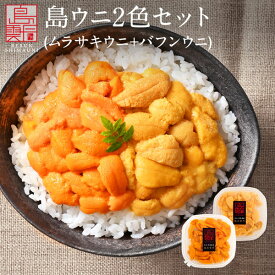 うに 北海道 礼文・利尻島産 2色食べ比べセット(エゾバフンウニ80g＆キタムラサキウニ90g) 170g【発泡ギフト箱選択可】【送料無料】グルメ ギフト セット お取り寄せグルメ 雲丹 食品 食べ物 贈り物 誕生日 プレゼント 海鮮 高級 生うに 塩水ウニ お中元