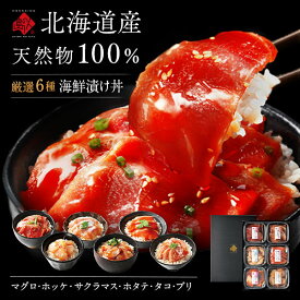 お中元 ギフト 北海道産100％ 海鮮丼 6種セット【送料無料】プレゼント 内祝い お返し 食べ物 食品 高級 お酒 詰め合わせ 誕生日 お取り寄せグルメ 出産 結婚 60代 70代 80代 マグロ ホタテ 鮭 景品 贈り物 海鮮 海産 お礼 御中元 夏ギフト 暑中見舞い 残暑見舞い