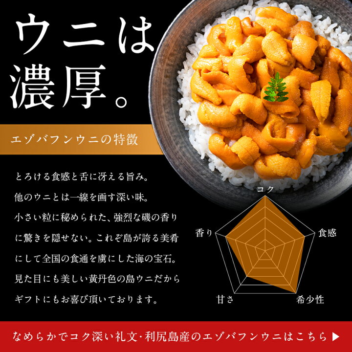 楽天市場】お歳暮 ウニ 礼文・利尻島産 旬凍エゾバフンウニ 80g+昆布だしイクラ 150g セット(海鮮丼2杯分)【送料無料】うに いくら 北海道 雲丹 お取り寄せグルメ 無添加 内祝い お返し 海鮮 高級 結婚 出産 誕生日プレゼント プチギフト 御歳暮 : 島の人 楽天市場】お歳暮 ウニ 礼文・利尻島産 旬凍エゾバフンウニ 80g+昆布だしイクラ 150g セット(海鮮丼2杯分)【送料無料】うに いくら 北海道 雲丹 お取り寄せグルメ 無添加 内祝い お返し 海鮮 高級 結婚 出産 誕生日プレゼント プチギフト 御歳暮 : 島の人