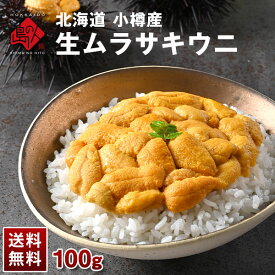 うに 北海道 小樽産 生ムラサキウニ 100g【送料無料】小樽 雲丹 無添加 生うに 塩水パック 塩水ウニ ギフト グルメ 食品 食べもの 海鮮 海産 寿司 贈り物 お取り寄せグルメ お中元 御中元