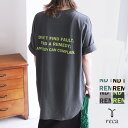 バックプリントロゴTシャツ(R21157-k・R22142-k・R24131-k) レディース トップス カットソー チュニック 半袖 五分袖 ゆったり ビッグシルエット 体型カバー ロゴT reca レカ ネコポス発送10 k