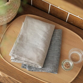 リネン キッチンクロス fog linen work 45×65cm 麻 天然素材 リトアニア製 ナチュラル 白黒千鳥格子 キッチン用品 おしゃれ 楽ギフ_包装 あす着対応