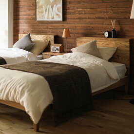 ベッド folk／BR シングルサイズ フレームのみ 寝具 木製 ヴィンテージ 無垢材 ブラウン 送料無料