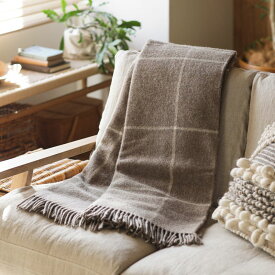 ウール ブランケット Silkeborg ダナーヤ ウィンドウペン 140×240 ブラウン チェック ひざ掛け 大判 天然素材 北欧 おしゃれ 楽ギフ_包装 あす着対応