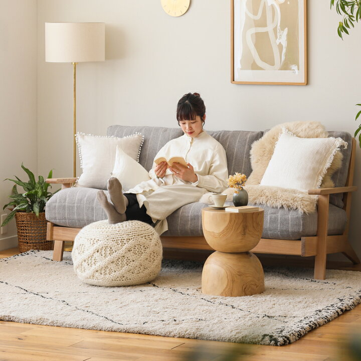 楽天市場】POUF form プフ フォーム 円型 アイボリー 天然素材 ウール 