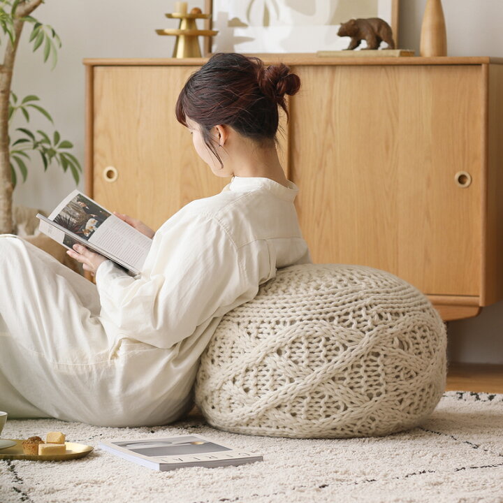 楽天市場】POUF form プフ フォーム 円型 アイボリー 天然素材 ウール 