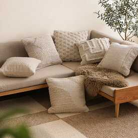 クッションカバー Woolith ウーリス 45×45 カバー単体 クッション ウール コットン ジュート 天然素材 ナチュラル インド製 おしゃれ 楽ギフ_包装 あす着対応