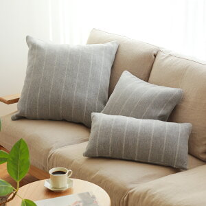 クッションカバー Gray Stripe 60×60 ウール生地 グレーストライプ カバー単品 クッション別売り 北欧 おしゃれ