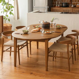 伸長式ダイニングテーブル folk／BR 通常サイズ ブラウン 北欧 オーク 無垢材 木製 おしゃれ 送料無料
