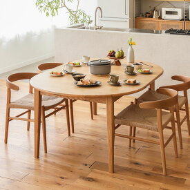 伸長式ダイニングテーブル folk／NA 通常サイズ ナチュラル 北欧 オーク 無垢材 木製 おしゃれ 送料無料