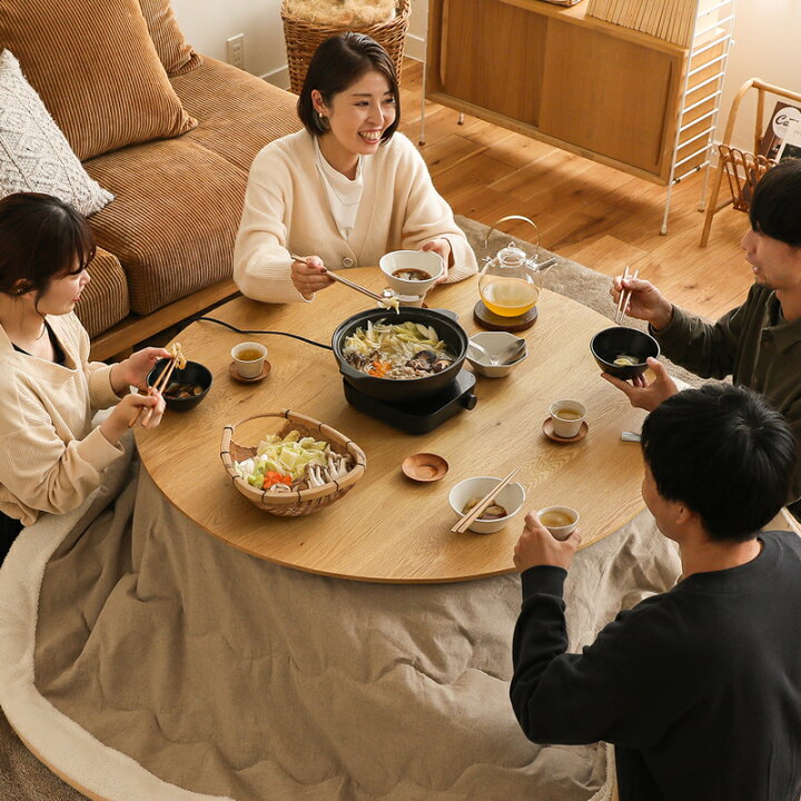 楽天市場】こたつテーブル FAM／NA ナチュラル 円形 110cm 北欧 木製 