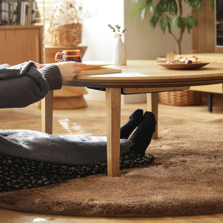楽天市場】こたつテーブル FAM／NA ナチュラル 円形 90cm 北欧 木製  