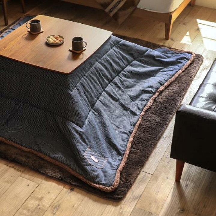 楽天市場 こたつ布団 長方形 230 190cm Brooke ボーダー デニム 西海岸 おしゃれ 省スペース 即日出荷可能 Recenoインテリア